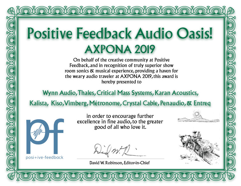 My Audio Oasis! Awards from AXPONA 2019
